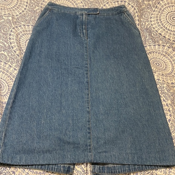 Liz Claiborne Dresses & Skirts - Crazy Horse blue denim skirt size 14